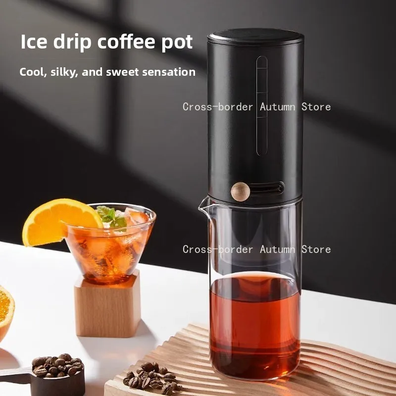 Drip Coffee Pot Adjustable Flow Cold Brew Iced Coffee Maker Glass Sharing Pot Hand Pour Over Filter Carafe