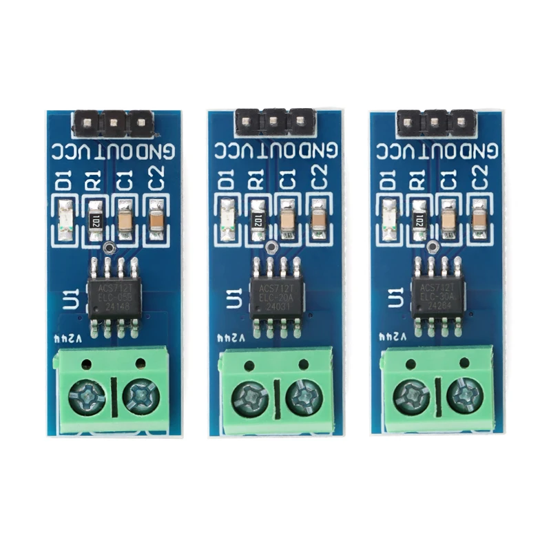ACS712ELCTR-05B/20A/30A Модуль датчика тока Холла, диапазон 5A20A30A