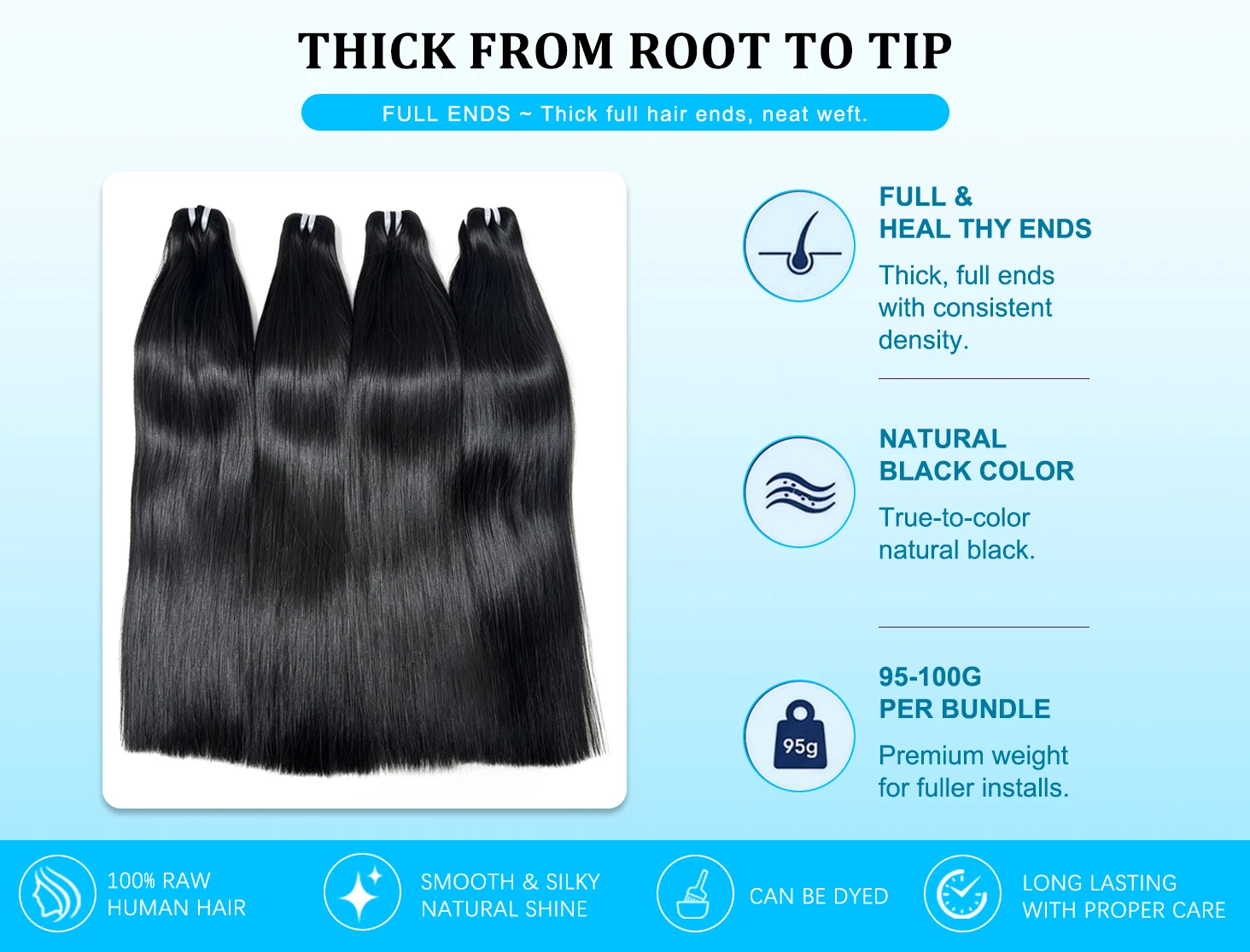 2 3 4 Pcs Vietnamese Bone Straight Bundles Human Hair 28 30 Inch Real Remy Weave Silky Raw Hair Natural Black 100% Unprocessed Premium Double Weft Thick Full Ends Human Hair Bundles Extensions For Women