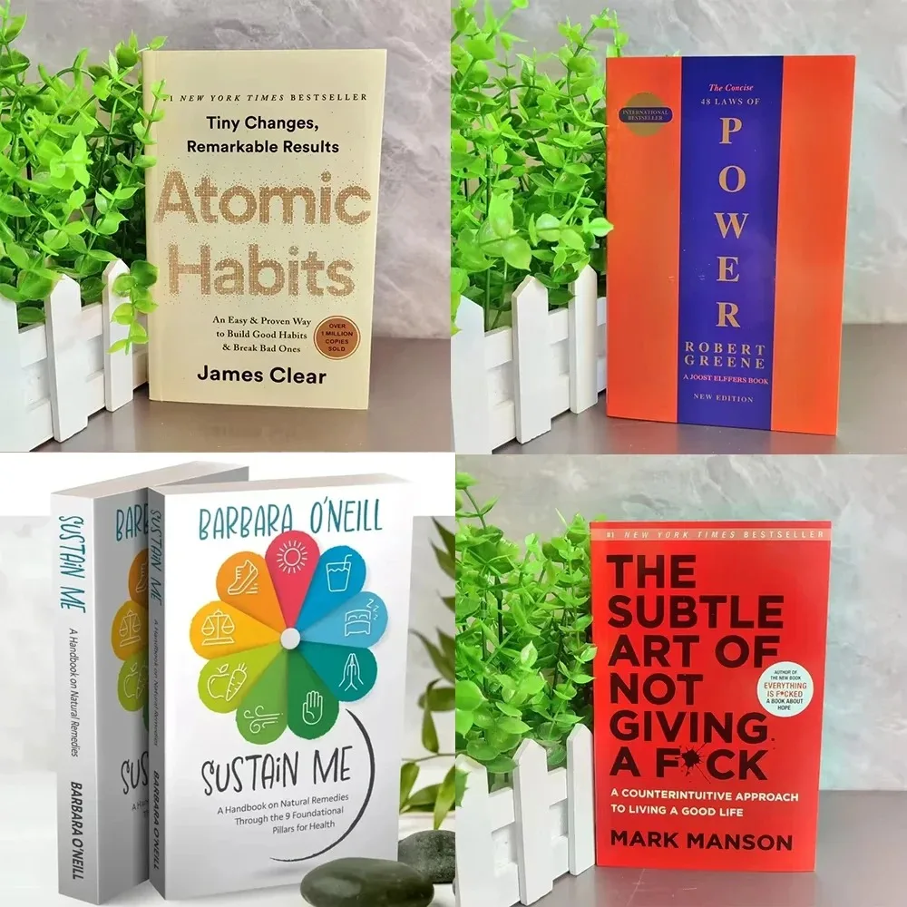 Hot selling book collection: Atomic Habits, Sustain me, 48 Laws of Power, The mountain is you,original packing Englis Book