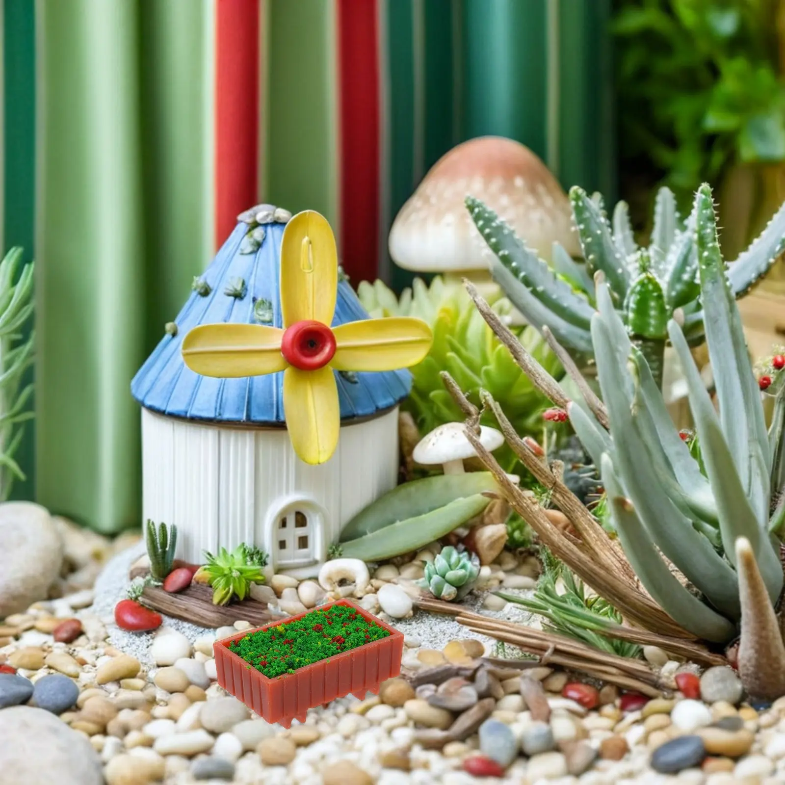 

6Pcs Miniature Creative Landscape: Micro Landscape Decoration with Mini Flower Beds for Dollhouse Garden, Faux Bonsai Plant,