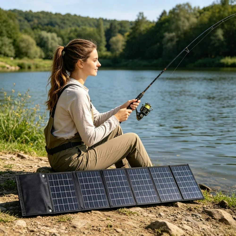 50W 90W Lightweight Foldable Solar Charger Portable Waterproof Dual USB DC Output For Outdoor Travel Picnic Fishing Laptop