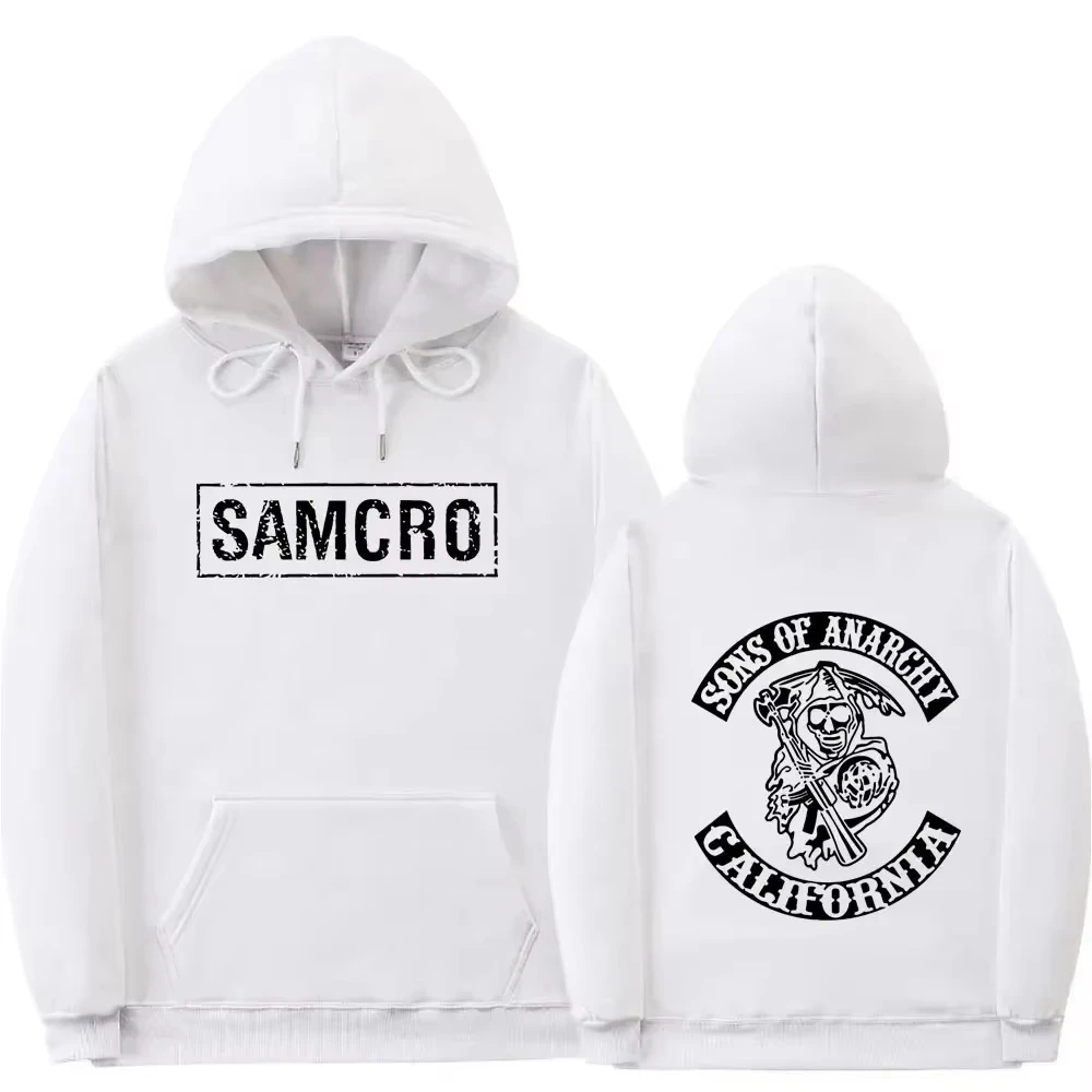 2026 Double-sided Printed Hoodie Tops Sons of Anarchy SAMCRO Men's and Women's Fashion Brand Design Cotton-wool Blend Hood