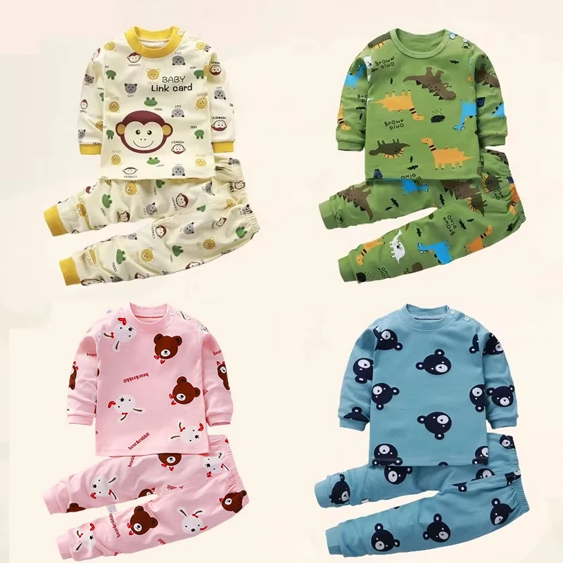 Children Sets Children's Clothing Boys Girls Cotton Autumn Winter Clothing Pants Sleepwear Underwear Christmas Gift Kids Clothes