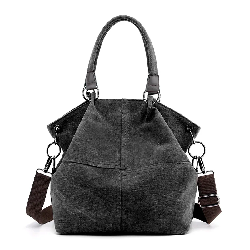 Women\'s Canvas Bag Multifunctional Handbag Fashion Casual Retro One Shoulder Messenger  Lady Bag