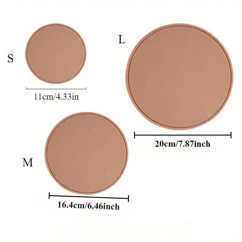 1/3PCS Silicone Pot Mat Heat Insulation Pad Silicone High Temperature Resistant Dining Table Anti-Scalding Pad Round and Simple