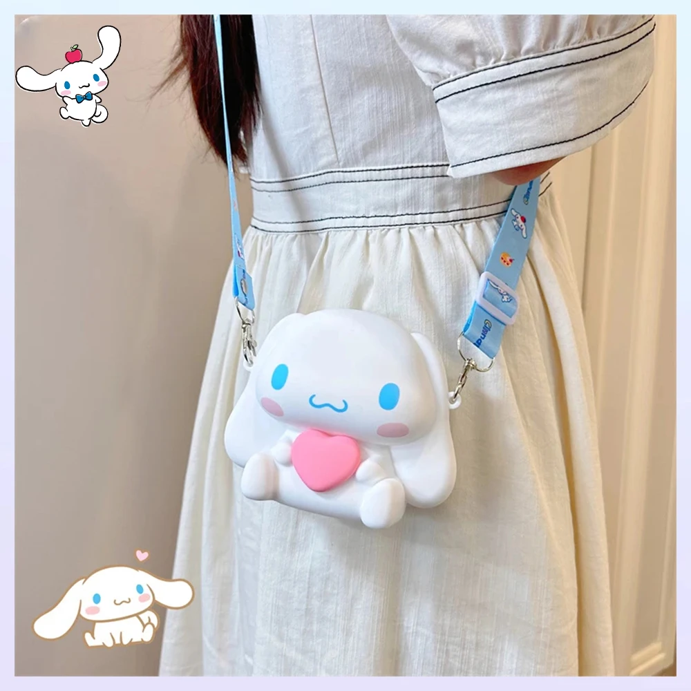 Anime Cinnamoroll Crossbody Bag Sanrios Coin Purse Kawaii Cute Mini Storagebag Phonebag Cartoon Silicone Wallet Shoulder Bag