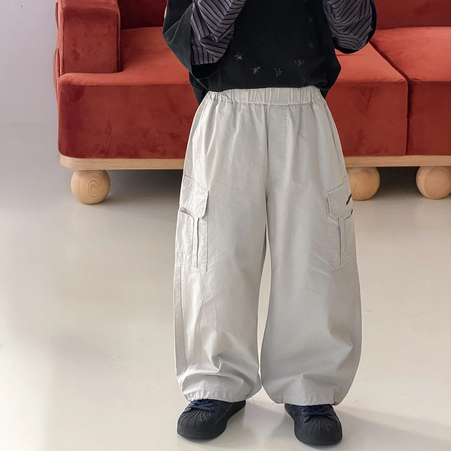 Jeans Embroidered Overalls Wide-leg Pant Boys Children Spring New Fashionable Comfortable 2026 New Cool Personality
