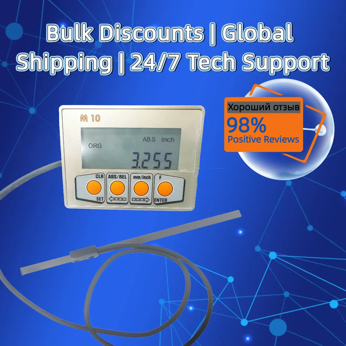 

M10 Linear Magnetic Scale Kit 0.01mm Resolution Digital Readout ABS/REL mm/inch for Lathe Milling DRO System