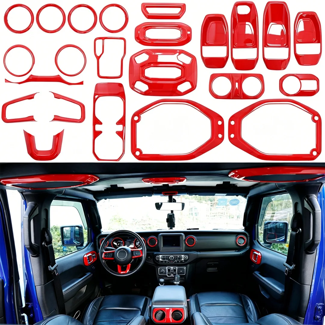 For Jeep 18-24 Wrangler Modified ABS Interior Combination Sequin Accessories