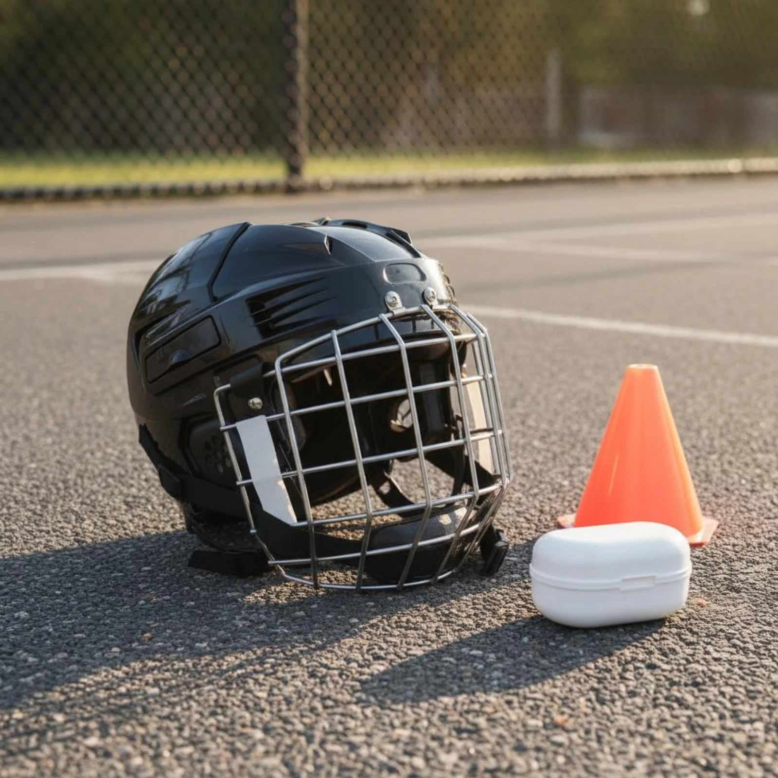 

Steel Grille Helmet 180 Degree Field of View Face Grille Headgear Face Guard Helmet Air Release Ear Canals Sports Gear