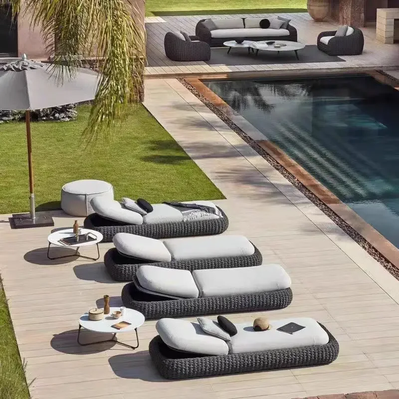 Outdoor loungers Balcony Courtyard Swimming pool Lounges Beach chairs Open-air waterproof and sun protection