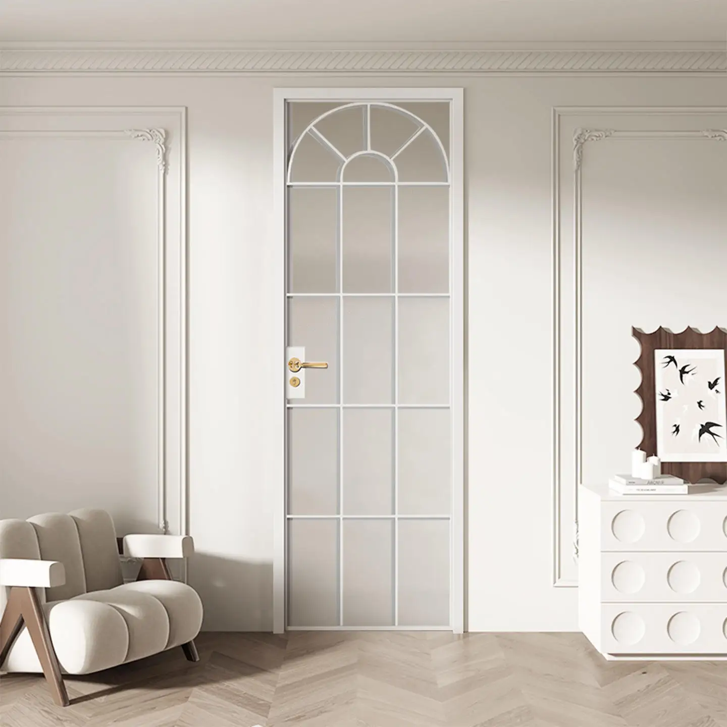 Save Space Household French Door Hidden Track Design French Folding Doors Aluminum Frame Glass French Accordion Folding Doors