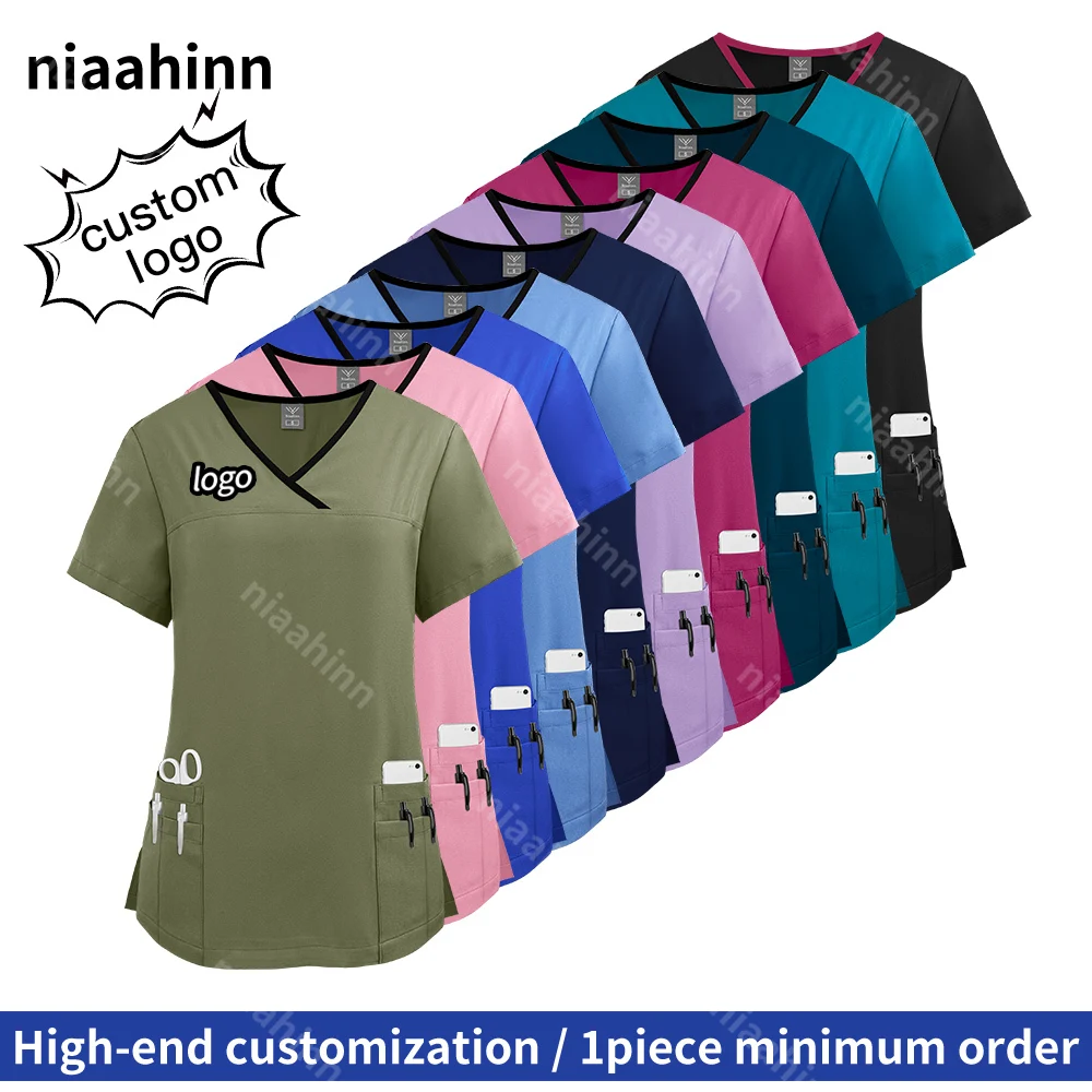 

Настраиваемый логотип, спецодежда для стоматологической больницы, хирургическая форма для больниц, операционной, аксессуары для медсестры, униформа для ухода за домашними животными, женская форма