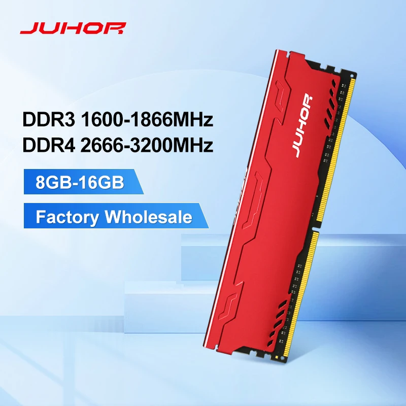 

JUHOR Memoria Ram DDR3 4 ГБ 8 ГБ 1600 МГц 1866 МГц Настольная память Новая Dimm DDR3 1333 МГц 1,5 В ОЗУ с радиатором