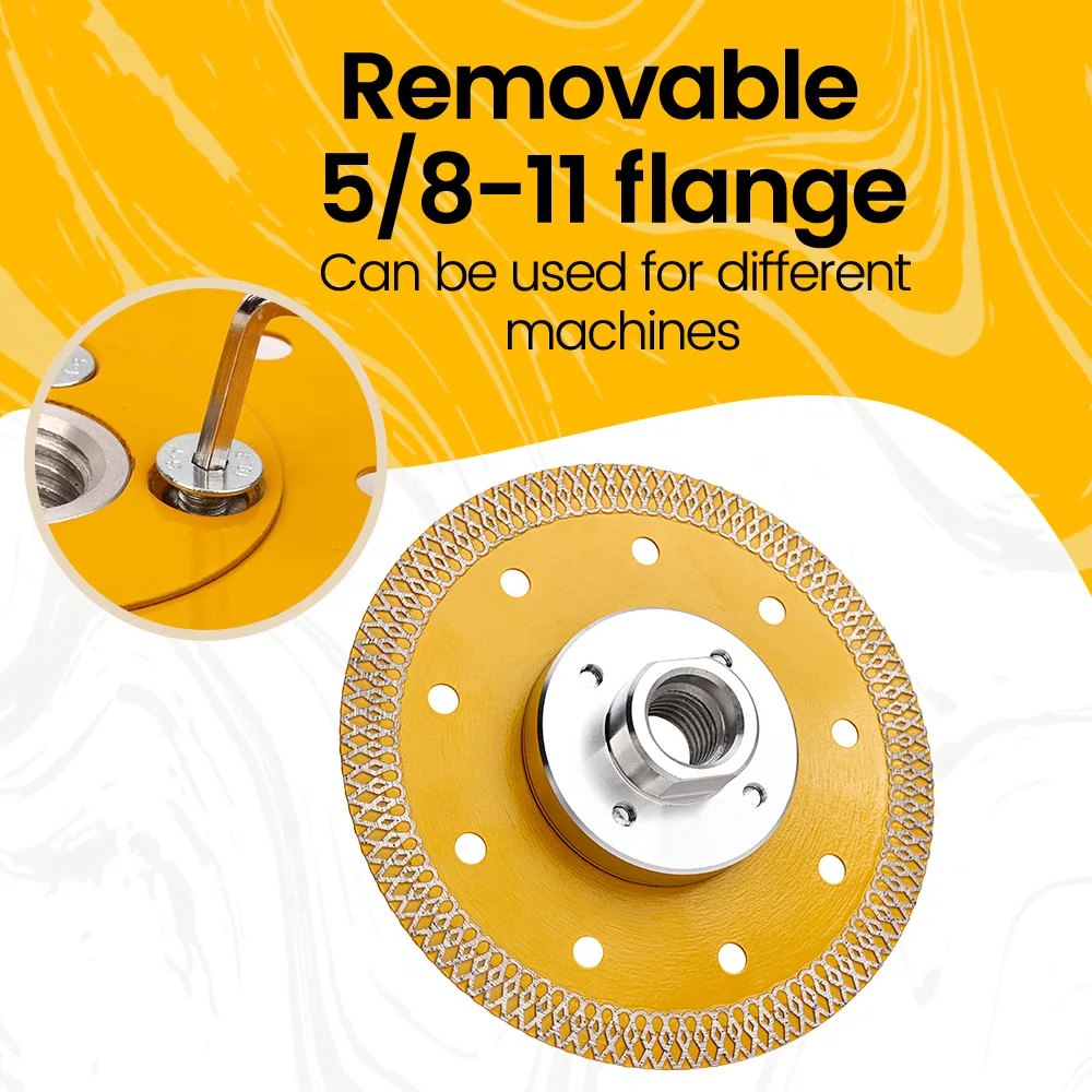 Super Thin Diamond Saw Blade 105 มม./115 มม./125 มม.5/8 "-11 หน้าแปลนสําหรับตัดกระเบื้องพอร์ซเลนเครื่องมือตัดหิน