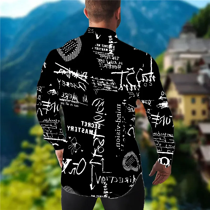 Herren Hemd Fashion Casual Weiß Schwarz Casual Sport Englisch Letters Weiche Komfortable Revers Frühling Sommer 2023 Neue Heißer Verkauf XL