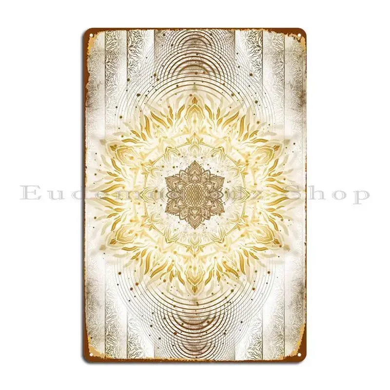 Clear Gold Aligned Flower Metal Sign Home Cinema Customize Wall Cave Vintage Tin Sign Poster