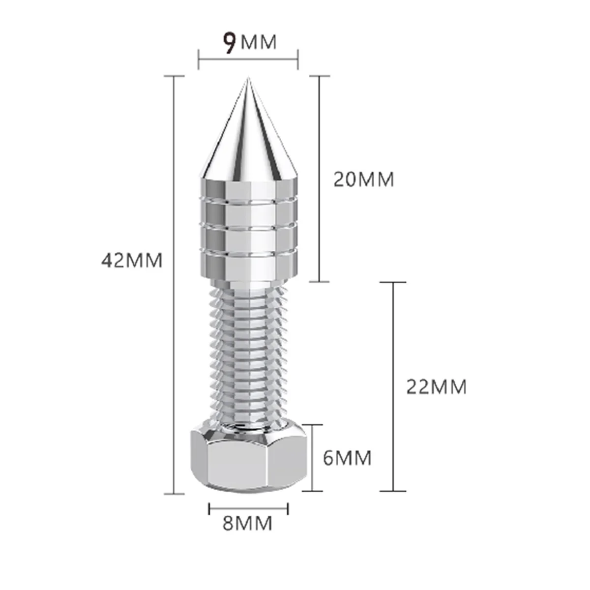 T85C 1 Pcs Stainless Steel Speaker Spikes Hifi Audio AMP Subwoofer Isolation Stand Foot Cone Adjustable Height M8