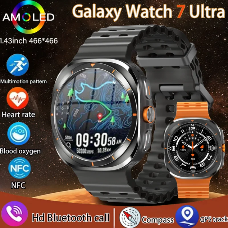 

Смарт-часы с GPS-треком для Samsung Galaxy, мужские Смарт-часы Amoled с постоянным отображением температуры тела, Смарт-часы BT Talk