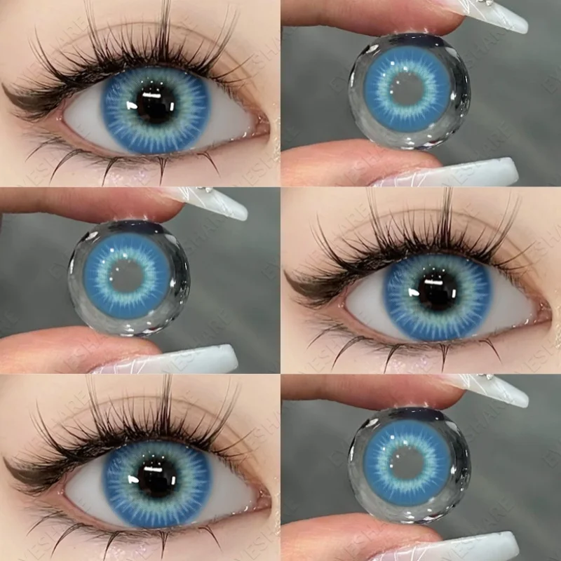 EYESHARE 1Pair Colored Contact Lenses for Eyes Fast Delivery Brown Lenses Gray Pupils Lens Green Eye Lenses Blue Eye Lens Yearly