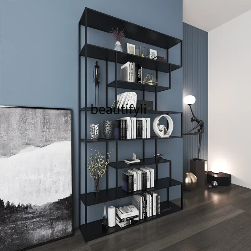 Yh Wrought iron shelves, floor-to-ceiling bookshelves, flower shelves, partition store display shelves, industrial Nordic ins st
