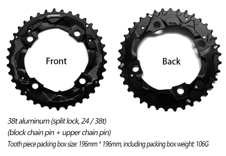 PROWHEEL MTB Kettenblatt 104/64BCD Doppelkettenblätter 26T 28T 36T 38T Mountainbike-Kettenblatt 10S/11S Kompatibel MTB Kurbelgarnitur – Detail 7