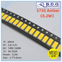 SMD LED 100 앰버 5730 W 0.2-1400 K, 1600 개, LED 램프 비드, 크기 5630, 발광 다이오드, 고품질