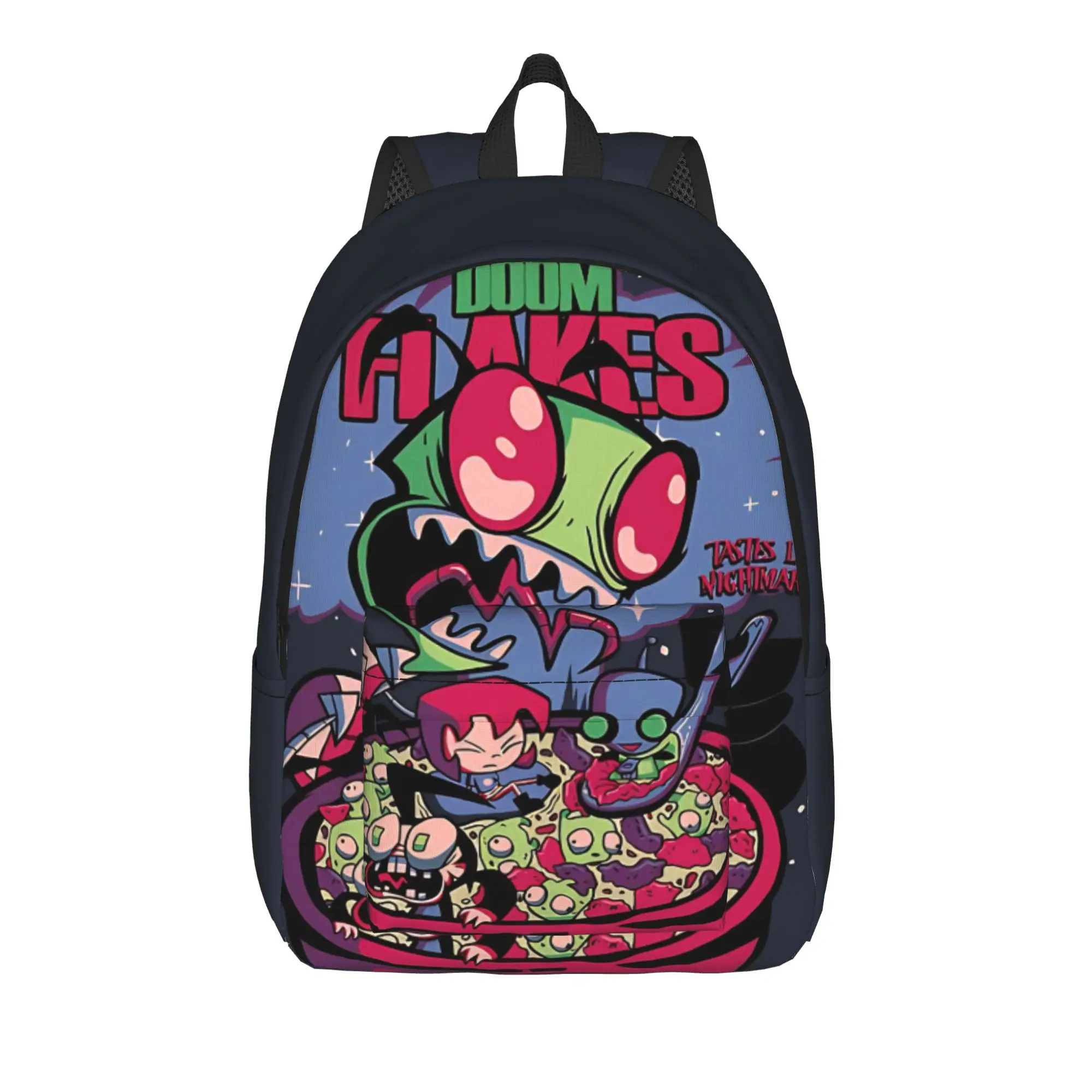 Back to school season Fashionable alien cartoon Handbag Invader Zim Men Women Adult Daypack Backpack