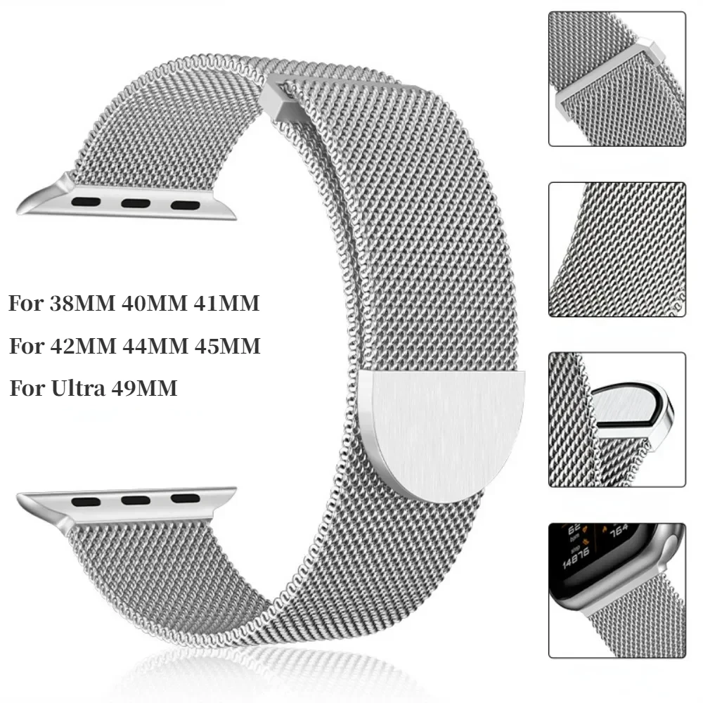 Milanese metal Strap For Apple Watch 10 46mm 42mm Ultra 2 49mm 9 8 7 45mm 41mm Magnetic Watchband For iWatch 6 5 4 3SE 44mm 40mm