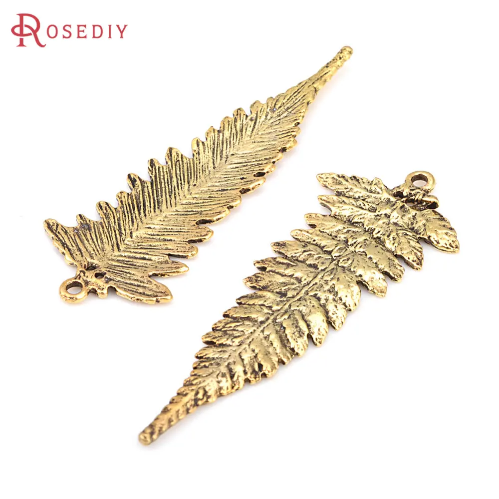 10PCS Antique Gold Color Vintage Zinc Alloy Leaves Charms Pendants Diy Jewelry Making Supplies Necklace Earrings Accessories