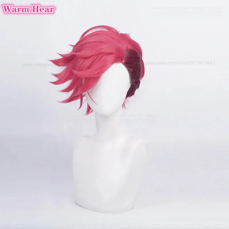 

Game LOL Arcane Vi Synthetic Unisex Mixed Color Cosplay Anime Violet Heat Resistant Hair Halloween Party Wigs +Free Wig Cap