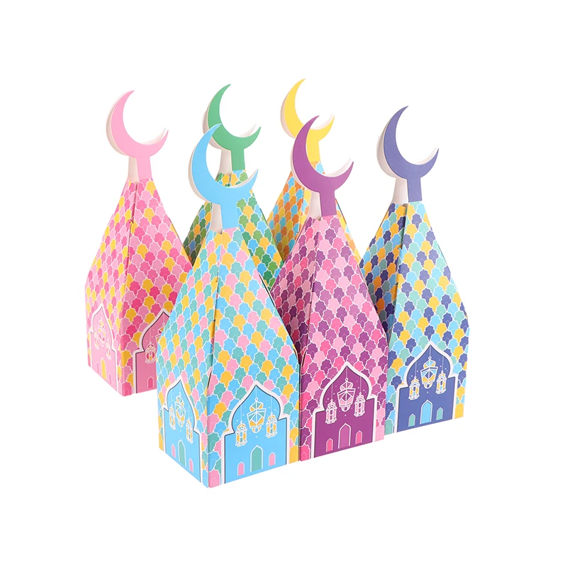 6PCS Moon Candy Packaging Box Muslim Festival Gift Box Mosque Muslim Festival Gift Box Islam Party Decoration Products Gift Bag