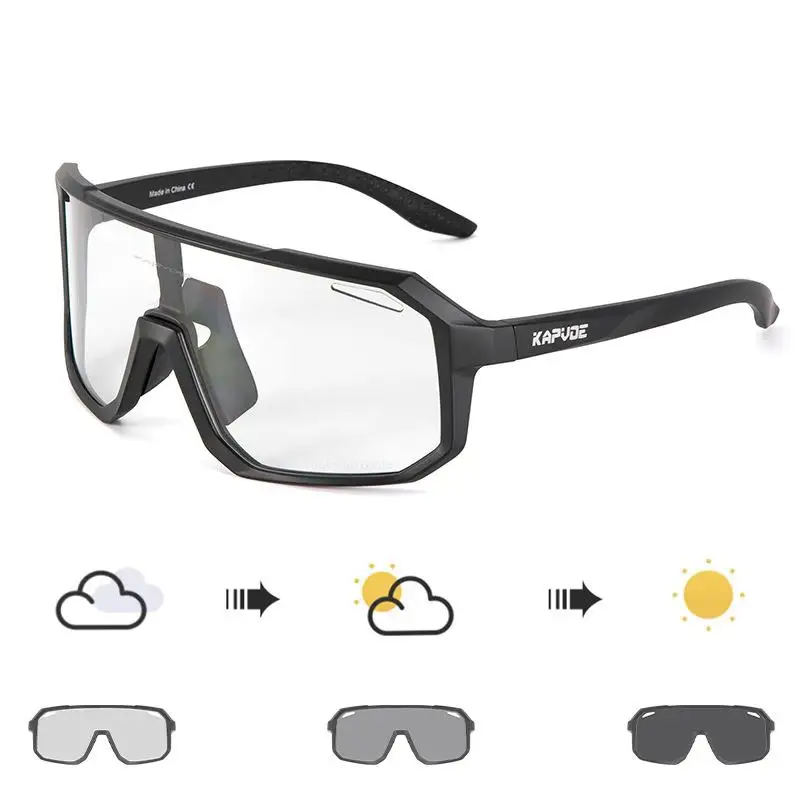 

Kapvoe Unisex Automatic Color Changing Bicycle Riding Glasses Night Vision Goggles Windproof TR90 Outdoor Sports Running Goggles