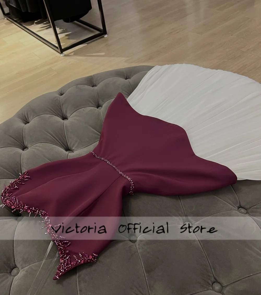 Vestido de noche Peplum de terciopelo verde mexicano burdeos con tren blanco, espagueti de lujo con cuentas, fiesta de boda de Dubái personalizada para mujer