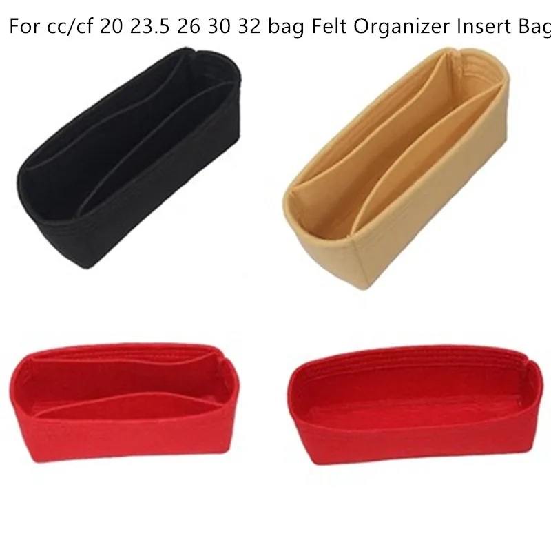 For cc/cf 20 23.5 26 30 32 Felt Cloth Insert Bag Organizer Makeup Handbag Organizer Travel Inner Purse Portable Cosmetic Bags