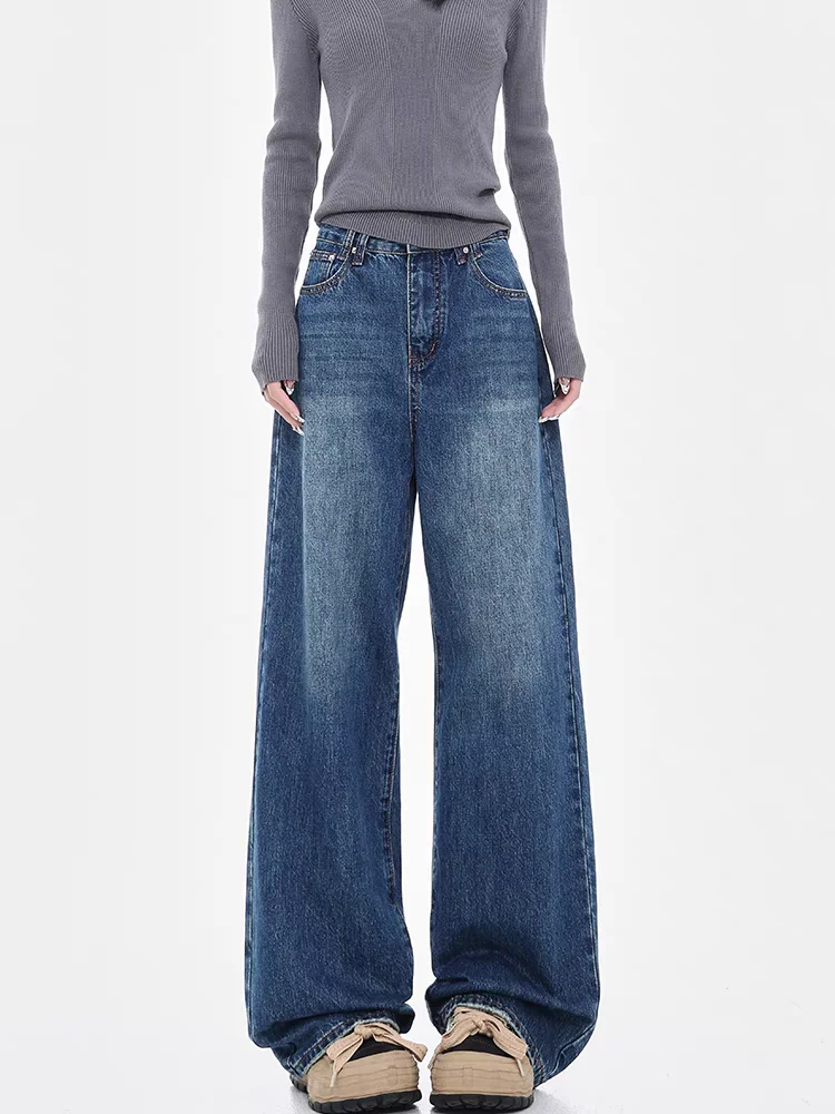 

Vintage Women Wide Leg Jeans Harajuku Baggy Denim Trousers Oversized Grunge Streetwear Y2k Autumn Pants Korean Fashion 2025