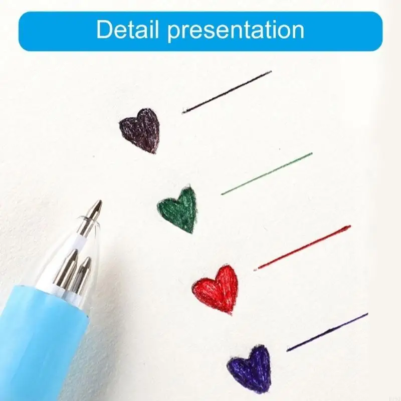 

4Pcs Multicolored Ballpoint Pen Retractable Ballpoint Pen 4-Color-in-1 Writing Pen Drawing Pen Gift for Kid Student F19E