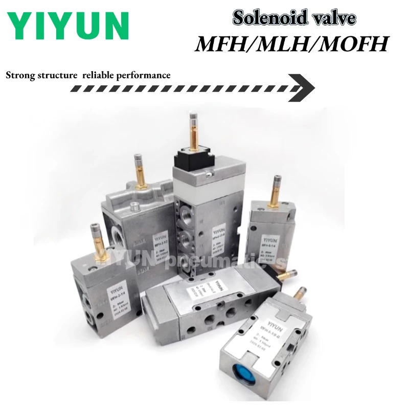 

MFH-5-1/8-1/4-3/8-1/2-S-B MFH-3-1/8-1/4-1/2-S MLH-5-1/8-1/4-B MOFH-3-1/8-1/4-1/2 Электромагнитный клапан YIYUN серии MFH