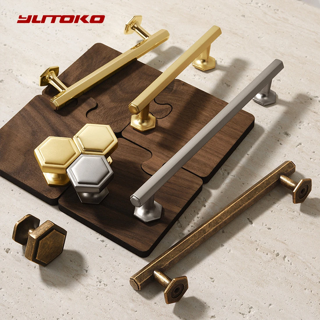 Retro kitchen cabinet storage cupboard handle wardrobe door pull Antique bronze handle drawer single-hole knob furniture handles