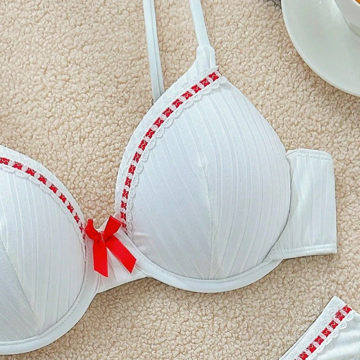 2025 Set bikini sexy a vita alta colore bianco con fiocco costumi da bagno donna push up bikini costume da bagno femminile biquini costume da bagno