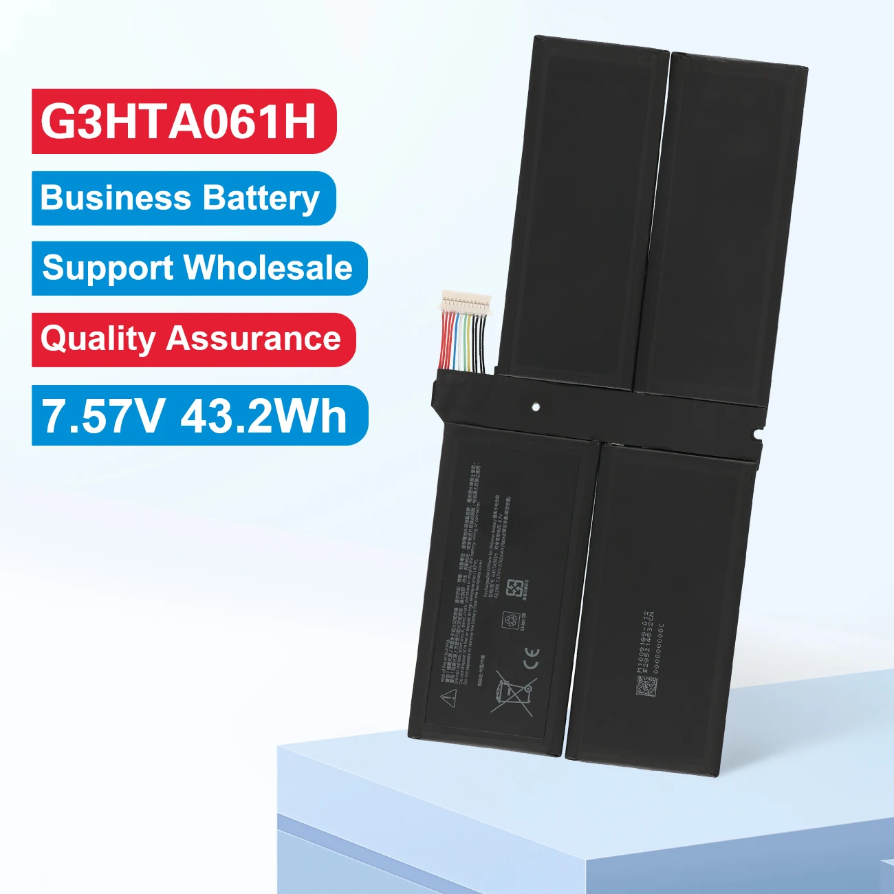 

KingSener G3HTA061H DYNM03 Аккумулятор для планшета Surface Pro 7 1866 2019 12,3 дюйма 7,57 В 43,2 Втч/5702 мАч