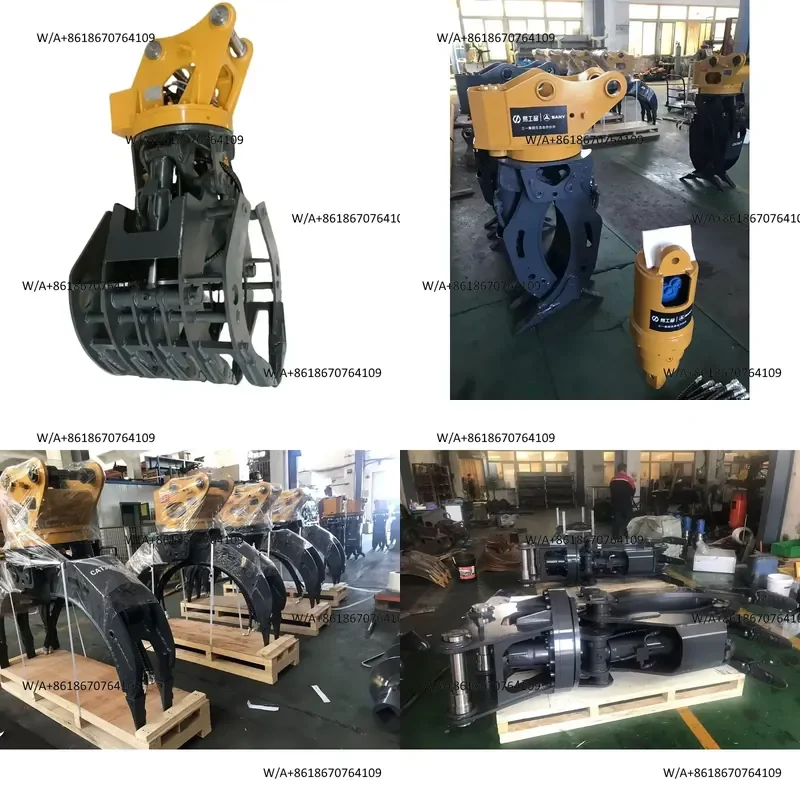 Suitable for Hydraulic Excavator Rotating Grapple for Scrap Metal Stone Wood Hay Construction Machinery Attachments
