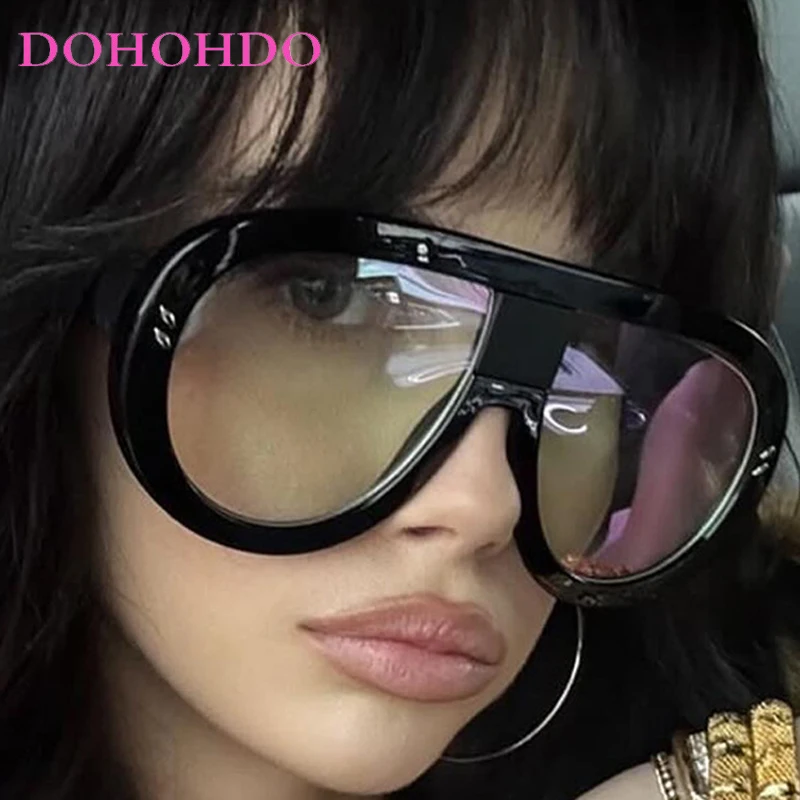 

Pilot Punk Personality Rivets Decorate Women Sunglasses Oversized Men Sunglass Driving Outdoor Sports Trend Eyewear UV400 Lentes