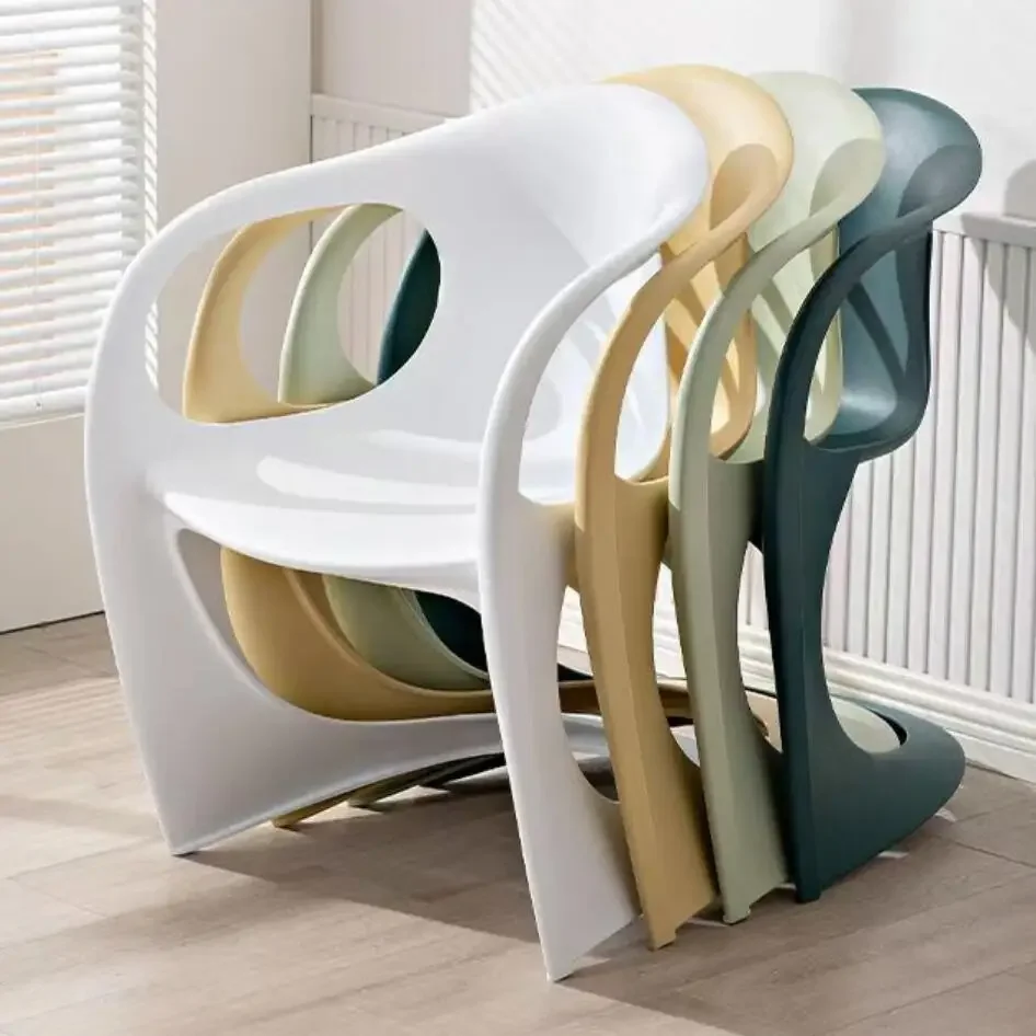 Nordic Cream Style Ribbon Chair Design Hollow out For Living Room Leisure Chair Cafe Dining Chair Balcony Backrest Lazy Chair