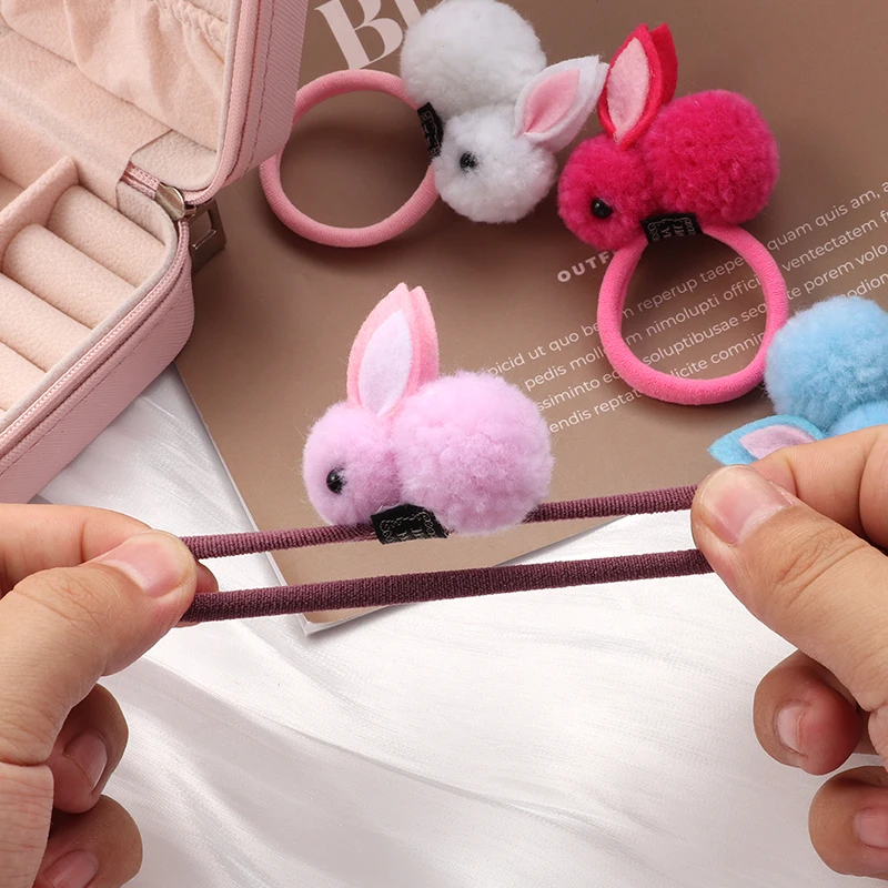 New Cute Rabbit Hair Bands For Baby Girls Handmade Animals Elastic Headband Hair Ropes Kids Cartoon Headwear Hair Accessories