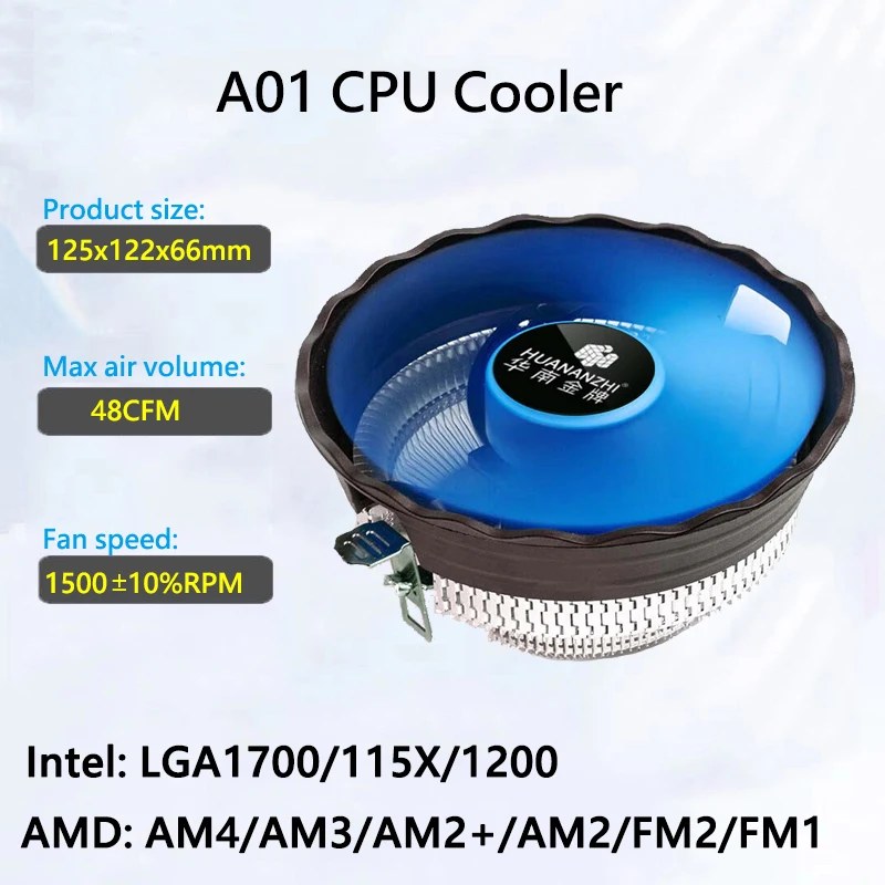 

CPU Cooler 3Pin 12CM Silent Cooling Fan Downward Pressure Processor Radiator for Intel LGA1700 1150 1151 1155 1156 AMD AM3 AM4