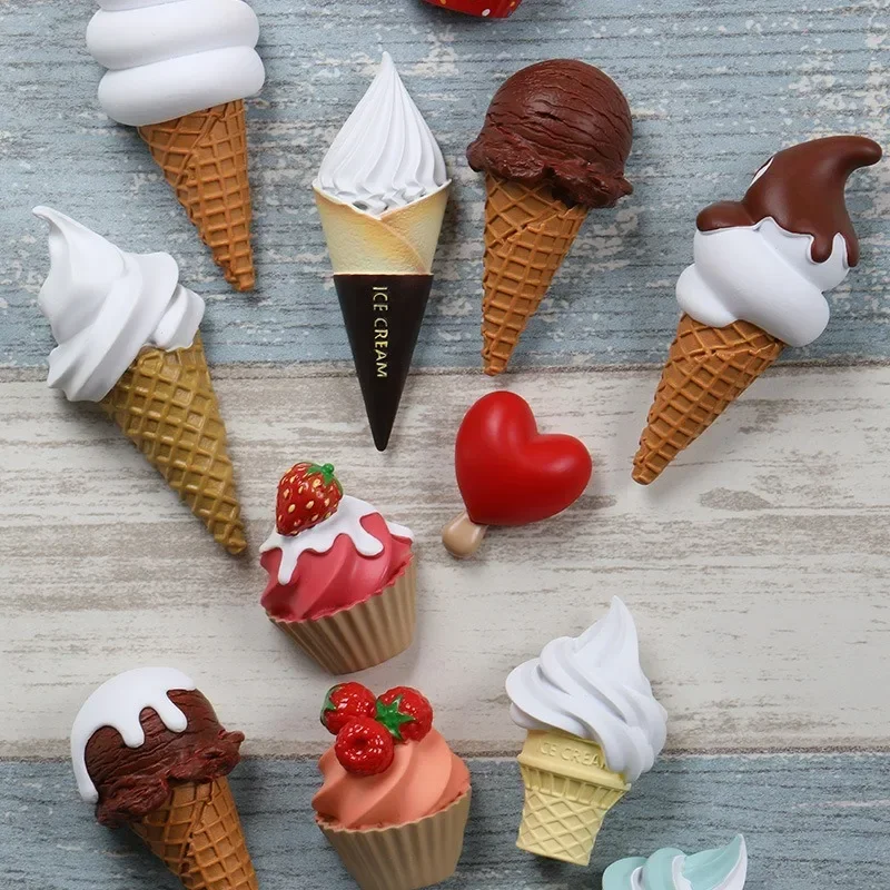 Simulated Ice Cream Food Refrigerator Fruit Flavored Sweet Cone Magnetic Sticker Air Conditioning Air Outlet Decoration