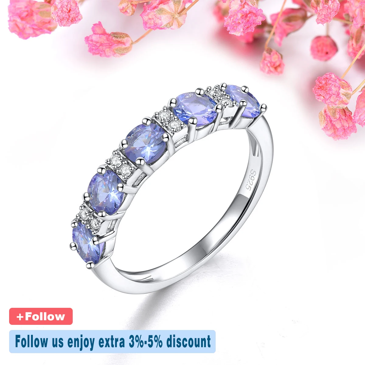 Imagem -03 - Tanzanite Anéis de Prata Esterlina para as Mulheres 13 Quilates Pedra Preciosa Genuína Clássico Elegante Jóias Finas S925 Presentes de Ano Novo Natural