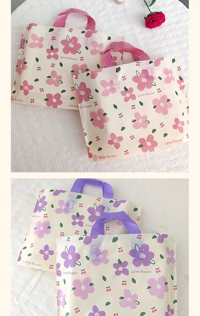 50 Stück Dankeschön-Logo Kleidungsverpackungs-Tragetaschen für Feiertage und Partys – Detail 5